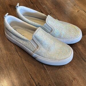Cat & Jack Silver Holographic Slip On Sneakers Sneaker Size 4